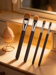 4件套化妆刷套装 - 软毛眼影刷 - 单支便携式眼影眉刷 - 眼部化妆工具和化妆刷 - 彩色 - 查看 6