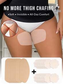 20pcs Thigh Chafing Guards And Nipple Covers Set, Invisible Skin-Friendly Adhesive Pads Designed To Prevent Friction And Conceal Under Clothing - A - View 11