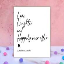 1pc Elegant Wedding Greeting Card A Romantic Message Of Love, Laughter, And Happiness For Brides, Grooms, Newlyweds, And Dear Friends - A Versatile Wedding Celebration Card - One Size Fits All - View 3