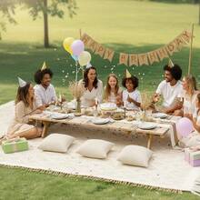 Extra Large Outdoor Boho Picnic Blanket 91'' X 71'' Beige White Table Runner 6 Throw Pillow Cover Woven Cotton Yarn Oversize Beach Blanket Washable For Picnic Camp Wedding - Beige White - 查看 4