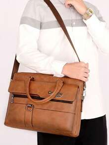 Túi xách nam mới - Túi đeo chéo một vai đa năng dành cho doanh nhân, túi xách cỡ lớn kiểu cặp tài liệu. - Nhiều màu - Xem 8