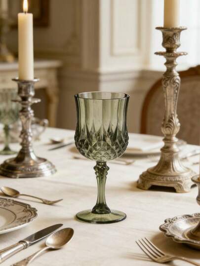 1/3/6/8 piezas Copas de vino vintage de 7 oz (aprox. 198,4 g), copas de champán irrompibles para bodas, copas de champán retro reutilizables (verde oscuro)