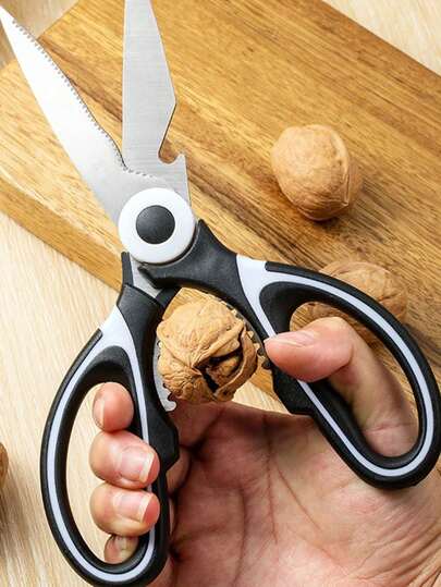 1 Pack Of 1/2 Pcs Stainless Steel Panda Shaped Scissors, Suitable For Food And BBQ Cutting, With Plastic Handles, Suitable For Kitchen Use