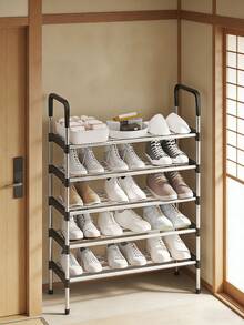 1pc Multi-Tier Shoe Rack, Freestanding Shoe Organizer, Easy To Assemble, Suitable For Rental House, Entryway, Hallway, Bedroom, Bathroom, Office, Living Room - Black - View 3