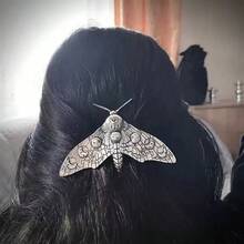 1个复古哥特式飞蛾发夹，派对发饰，爪夹 - 彩色 - 查看 1