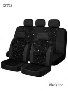 Universal Car Seat Covers - With Airbag Compatible And Shiny Crystal Design, Fit For Sedan, Truck And SUV (5-Seat/2-Seat) For Women - Style a - View 18