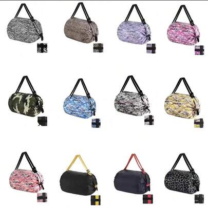 1pc Foldable Shopping Bag, Waterproof Portable Storage Tote Bag, Large Capacity Handbag Suitable For Travel