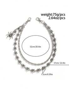 1条哥特式暗黑蜘蛛链，个性化嘻哈裤链，百搭日常佩戴 - 白K - 查看 7