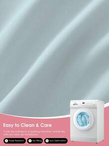 1pc Solid Color 100% Polyester Mattress Cover, Fitted Sheet, Mattress Protector, Fits 9-12 Inch Mattress Depth, Shrink-Resistant, Fade-Resistant, Wrinkle-Resistant, Comfortable, Soft, Lightweight, Suitable For All Seasons, For Home And Dorm, T/F/Q/K All Sizes, OEKO-TEX Certified, Ice Blue - Ice Blue - View 9