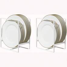 2pcs Simple Metal Tray Organizer Rack, Suitable For Cabinet Countertop, Bowls, Cutting Boards, Pans, Etc. - View 7