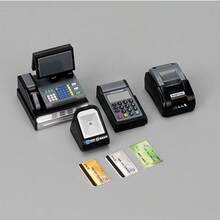 7pcs Mini Supermarket Checkout Set, Includes Toy Cash Register, Card Reader, POS Machine, Suitable For Dollhouse Scene, Durable Plastic Material, Requires Assembly, Applicable For Miniature Toys, Living Room Decor, Architectural Models, Real Estate Sandbox, Supermarket Accessories, Handmade DIY Activities, Bedroom Decor, Collection Gifts, Birthday Gifts, Gifts For Her, Personalized Gifts - Multicolor - View 1