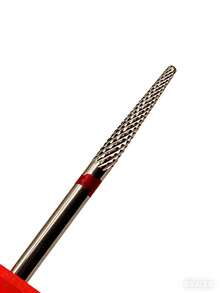 High-Quality Tungsten Carbide Cuticle Remover Nail Drill Bit 3/32", Professional Tungsten Carbide Nail Cleaning Drill Bit, Used For Removing Calluses, Dead Skin, And Nail Preparation, Dual-Direction Rotation - Red - View 2