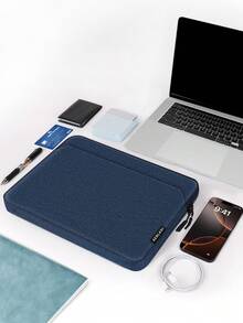 SENLASI Laptop Bag Compatible With Blue Black Gray 13-15.6 Inch Notebook, Laptop Bags ForMacBook,,HP Chromebook Surface Notebook,Laptop Briefcases, Dark Blue - View 8