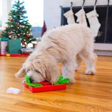 Outward Hound By Nina Ottosson Holiday Dog Brick Treat Puzzle Dog Toy, Level 2 Intermediate, Red, Small - ColorD - 查看 8