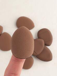 38pcs Makeup Brush Set, Includes: 25pcs Makeup Brushes + 3pcs Makeup Sponges + 3pcs Mini Makeup Sponges + 3pcs Makeup Powder Puffs + 3pcs Mini Air Cushion Puffs + 1pc Makeup Brush Cleaning Tool - Coffee Brown - View 3