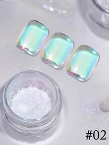 1g Polvo de uñas de arcoíris con efecto de espejo aurora - 6 colores, crea un efecto de uñas soñadoras - Multicolor - Ver 9