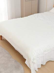 1pc Knitted Throw Blanket, Casual Nap Blanket With Tassels For Bed, Living Room, Sofa, Chair - White Mesh Scarf - View 5