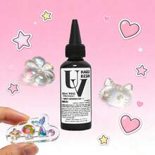 1瓶/60毫升/80克 [UV树脂] [透明UV固化树脂（硬质）] [水晶首饰制作套装] [快速固化] [快干] [高硬度] 低收缩UV环氧树脂，适用于手工制作、模具制作和涂层 - 小黑瓶 - 查看 12
