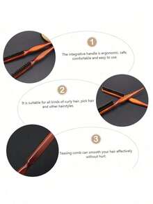 蓬松木柄梳，符合人体工学设计，卷发梳，头皮按摩，造型灵感，适合所有发质的家人和朋友使用。 - 彩色 - 查看 9