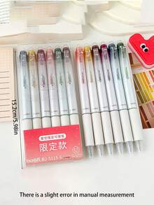 6支裝可擦拭亮片0.7mm凝膠筆，可擦拭塑料美學凝膠墨水筆，適用於筆記本，彩色亮片可擦拭筆附水果香味，6色，適合居家、學校和辦公室，返校季 - 多色 - 查看 3
