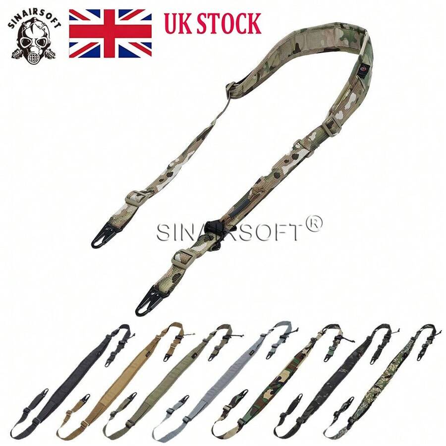 Tactical Rifle Sling 2 Point Modular Padded Quick Pull Tab Sling Camo Strap Tactical Military Gear Rifle Sling 2 Two Point Modular Padded Quick Pull Tab Sling Outdoor Hunting Airsoft Camo Strap - Black - View 1