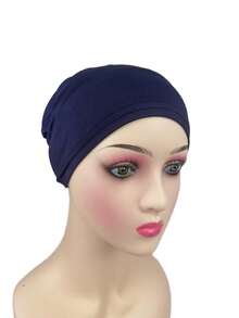 1 chiếc khăn trùm đầu thời trang màu trơn dành cho nữ, thích hợp để đội hàng ngày, ngủ, mùa hè, đi biển hoặc làm mũ. - Màu be - Xem 13