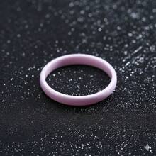 Pinannie 3mm 薄款彩色陶瓷戒指女款，極簡疊戴戒圈，黑色、白色、粉色、藍色、紫色、綠色多色可選，美國尺寸 5-12 - 極簡主義者 - 查看 11
