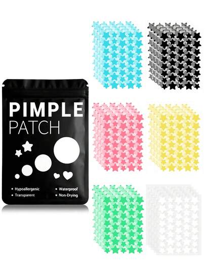 星形脸贴 - 温和不刺激，装饰性脸贴，防水透气，日常必备脸贴，方便携带，适合旅行、聚会、化妆技巧，拍照的完美道具，脸部彩绘必备