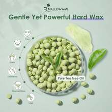 Mallowwax Hard Wax Beads - Wax For Sensitive Skin Hair Removal - Tea Tree Wax Beads For Face, Underarms, Bikini, Legs - Màu 15 - Xem 2