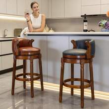 Barstools - Brown + Genuine Leather + 29.5IN - View 1