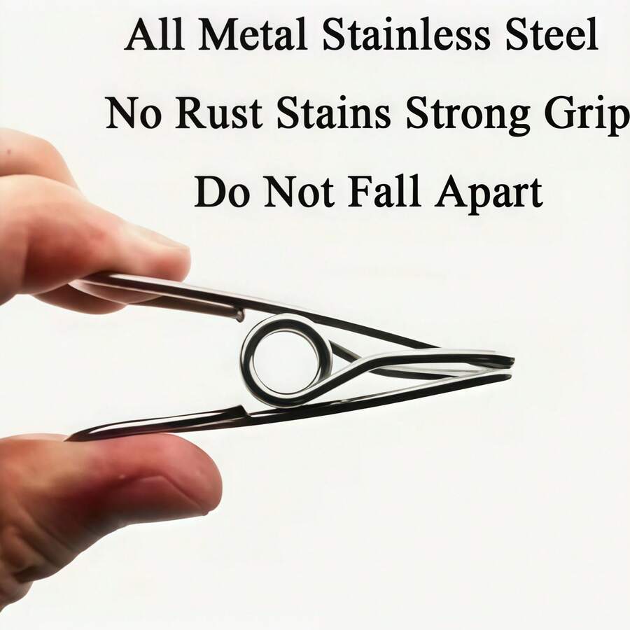 50个不锈钢衣夹，耐用衣夹，多用途金属线夹，适用于洗衣、家庭厨房、户外旅行、办公室 - 銀色 - 查看 1