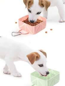 1个可折叠硅胶宠物碗，便携式户外猫狗水/食碗 - 彩色 - 查看 2