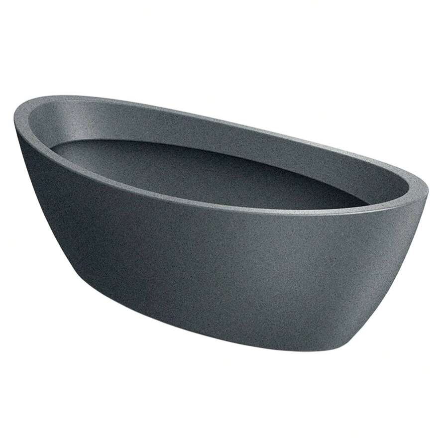 Prosperplast Chậu hoa Aria hình oval bằng đá granite đúc khuôn xoay, kích thước 60x28x20 cm. - E - Xem 1