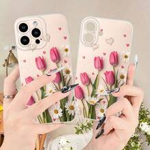 Funda para teléfono: Diseño lindo con patrón de tulipanes de alta estética estilo , funda mate anti-caídas de estilo veraniego para iPhone 16 15 14 13 12 11 X 8 7 Series, regalo de cumpleaños, regalo de vacaciones, regalo sorpresa para amigos y familiares. - Color mixto 1 - Ver 9