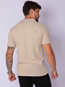 Italian Polo Shirt Made Of Knit Fabric With Elastane. - 米色 - 查看 3
