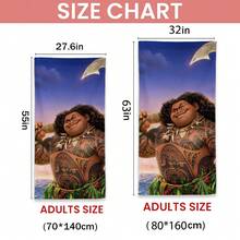 1pc Moana Maui Tattoo Printed Bath Towel, Blue & Brown Contrast Quick-Dry Beach Towel, ,Home Bathroom Absorbent Wrap Towel,Super Soft And Absorbent, Cool Summer Towel, Suitable For Holiday Birthday Gifts, Home And Travel - Nhiều màu - Xem 6