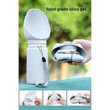 便携式狗狗水瓶，柔软硅胶可折叠狗狗饮水器，带喂食碗，易于清洁防漏狗狗水壶 - 彩色 - 查看 3