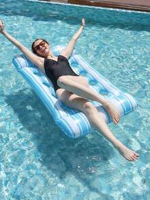 Pat plutitor gonflabil din PVC pentru adulți, potrivit pentru piscină și plajă, portabil fără sursă de alimentare, confortabil, durabil, ușor, relaxare, umflare rapidă, potrivit pentru adulți - Multicolor - Vizualizare 3