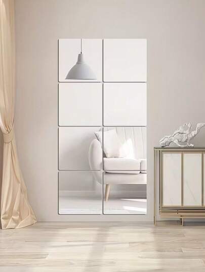 Bộ nhiều miếng dán gương acrylic dẻo tự dính, gạch gương nhựa trang trí tự dính (không phải kính), thích hợp để trang trí trung tâm bàn ăn, đám cưới, tường nhà, tủ quần áo và tủ đựng đồ. Khay gương vuông trang trí, trang trí nhà cửa, miếng dán gương phòng tắm, gương toàn thân, gương trang điểm, không dễ vỡ.