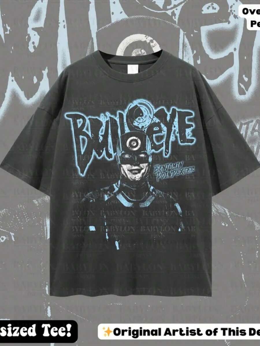 Oversized Bullseye Daredevil T-Shirt Benjamin Pointdexter MCU Gifts Disneyland Daredevil Shirt Retro  Daredevil Born Again Merch - 黑色 - 查看 1