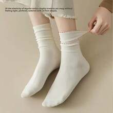 Women's Slouchy Socks, Spring/Summer Japanese Style Slouch Socks, Ins Pure White Mid-Calf Socks, Autumn/Winter Loose Mouth Maternity Socks, Ladies Long Socks, Sports Socks, Casual Socks, Daily Wear Socks - Multicolor - View 7
