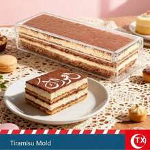 1个透明亚克力提拉米苏和芝士蛋糕烘焙模具,长方形开口设计,可制作芝士蛋糕慕斯,带有“提拉米苏”和“生日快乐”图案,配有蛋糕粉扑和可拆卸分隔板,适用于蛋糕、面包和其他烘焙食品和甜点,可重复使用,是节日派对、聚会、家庭厨房的必备品,也是烘焙初学者和爱好者的完美礼物。 - 查看 12