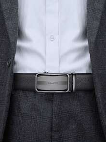 Thắt lưng da WilliamPOLO màu đen với khóa rỗng, thắt lưng nam giả da vân cá sấu có thể điều chỉnh với khóa tự động, quà tặng cho bạn trai. - Màu súng đen - Xem 6