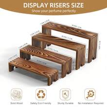 SANNAX 2 Set Large Wooden Tiered Riser Display Stands For Vendor Events, Stackable Wooden Cupcake Stand, Farmhouse Decor Wood Dessert Table Display Set, Vendor Booth Display Items, Food Display Risers For Party - 2 Set - View 9