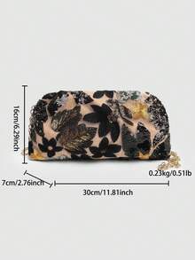 Túi xách nữ kiểu Trung Quốc thêu hoa đính sequin, dây đeo vai, thích hợp cho các bữa tiệc tối - Chất liệu cao cấp. - màu đen - Xem 5