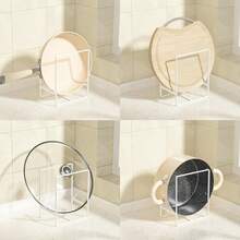 2pcs Simple Metal Tray Organizer Rack, Suitable For Cabinet Countertop, Bowls, Cutting Boards, Pans, Etc. - View 3