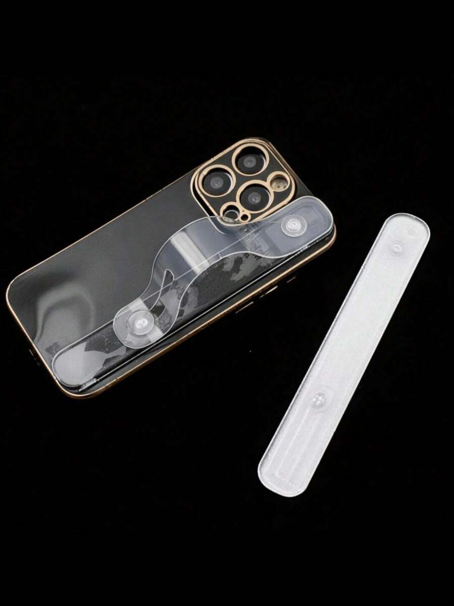 透明手机背贴，带可拆卸腕带支架，极简透明手机支架，带粘性腕带 - 彩色 - 查看 1