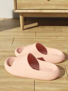 Women's Waterproof Bathroom Slippers, Summer Breathable EVA Lightweight Thick Sole Minimalist Versatile Couple Flat Sandals - Pink - View 9
