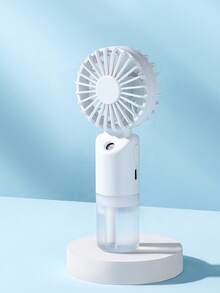 Mini ventilador de mano con pulverización, ventilador eléctrico portátil, ajustable a 2 velocidades, batería de 500mAh, ventilador de escritorio para el verano, humidificación y refrigeración, adecuado para interiores/exteriores, campamento, estudiante, recargable - Soporte de Mano - Ver 12