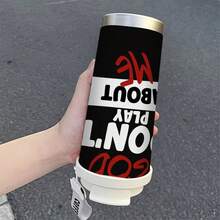 1个/5个500毫升不锈钢咖啡杯，保温防漏，是送礼佳品，杯身上印有“上帝不会跟我开玩笑”的字样。 - 黑色 - 查看 5